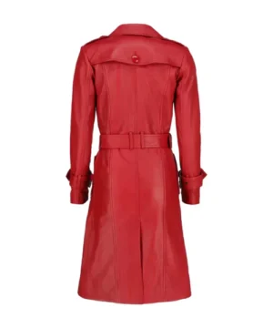 Red Seraph long trench coat designed for formal and casual wear with high-quality stitching and sleek silhouette