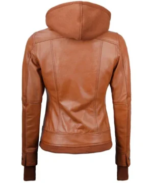 Solara tan bomber jacket with hood, rib-knit cuffs, and versatile everyday fashion appeal