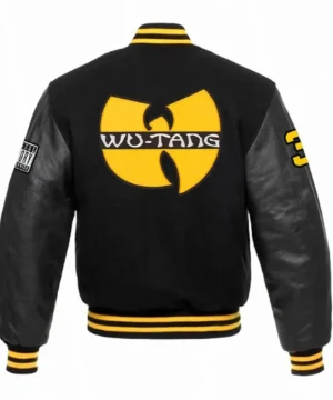 Wu-Tang inspired Hart varsity jacket in black showcasing timeless varsity construction and authentic urban fashion details