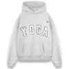 YOGA Melange Hoodie crafted with soft blended fabric featuring a modern athletic texture, designed for comfort, flexibility, and everyday wellness wear.
