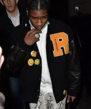 Testing in Progress ASAP Rocky varsity jacket urban streetwear outfit