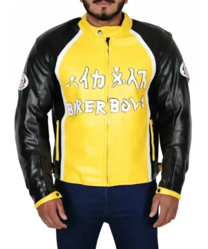 Biker Boyz motorcycle jacket inspired by Derek Luke with sleek silhouette, durable craftsmanship, and contemporary celebrity fashion appeal