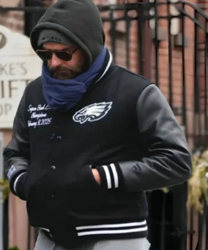 black nyc bradley cooper philadelphia eagles varsity jacket