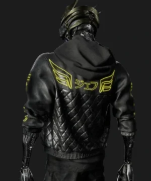 cyberpunk 2077 cyborg black leather jacket
