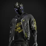 Cyberpunk 2077 Cyborg Bomber Black Leather Jacket