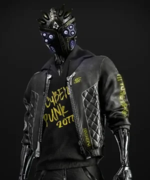Cyberpunk 2077 Cyborg Bomber Black Leather Jacket
