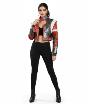 cyberpunk women red panam jacket
