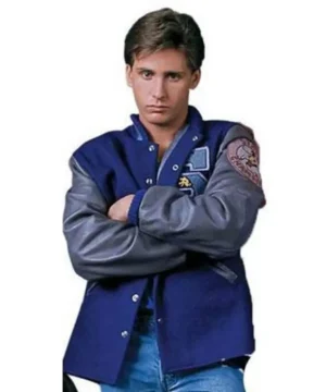 The Breakfast Club signature Andy varsity jacket showcasing durable material, bold detailing, and timeless cinematic outerwear aesthetics