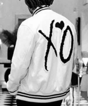 Stylish Future XO white wool varsity jacket for casual and urban wear