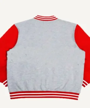Generation Loss inspired Ranboo jacket showcasing a traditional varsity build with contrast sleeves and clean athletic aesthetics