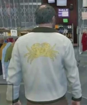 GTA V inspired scorpion bomber jacket white gaming cosplay style