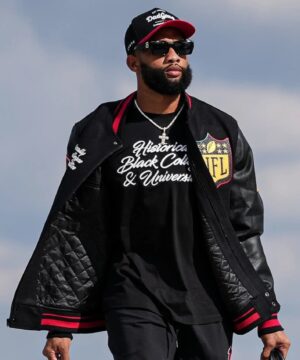 Khadarel Hodge inspired HBCU varsity jacket with bold collegiate design and premium finish