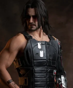 johnny silverhand black leather vest