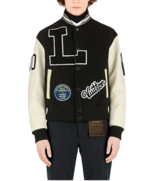 BlackAF varsity jacket by Kenya Barris with classic letterman silhouette, high-quality craftsmanship, and contemporary urban fashion appeal