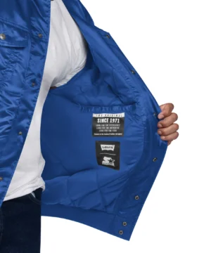 la dodgers silver tab trucker satin varsity jacket