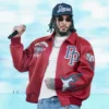 LiAngelo Ball Rolling Loud red Pelle Pelle jacket featuring bold design, premium materials, and iconic streetwear style
