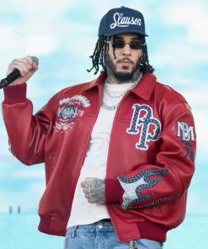 LiAngelo Ball Rolling Loud red Pelle Pelle jacket featuring bold design, premium materials, and iconic streetwear style