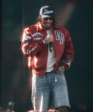 Rolling Loud red Pelle Pelle jacket inspired by LiAngelo Ball combining classic urban fashion with celebrity flair