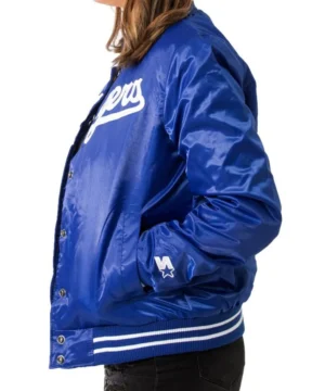 los angeles dodgers blue satin jacket