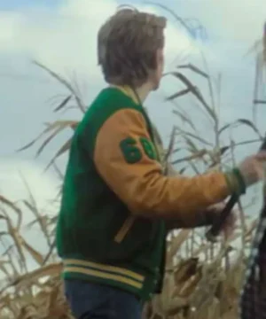 Tommy Milner signature Scary Stories to Tell in the Dark varsity jacket showcasing high-quality material, bold detailing, and stylish collegiate outerwear aesthetics