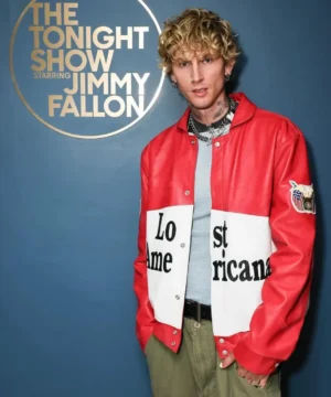 The Tonight Show MGK Lost Americana red jacket featuring bold color, premium fabric, and celebrity-inspired modern street style