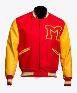 Thriller varsity jacket inspired by Michael Jackson with classic letterman silhouette, bold detailing, and timeless music memorabilia appeal