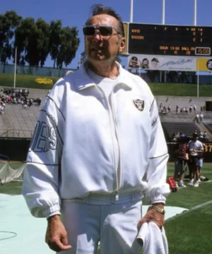 Al Davis 1994-95 Oakland Raiders white jacket vintage NFL style