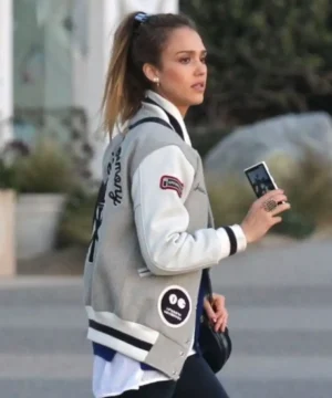 Opening Ceremony jacket inspired by Jessica Alba with modern tailored silhouette, high-quality craftsmanship, and urban fashion appeal