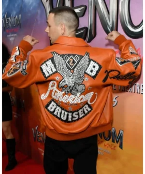 Jared Abrahamson Venom World Premiere Pelle Pelle jacket featuring premium leather, bold design, and celebrity red carpet style