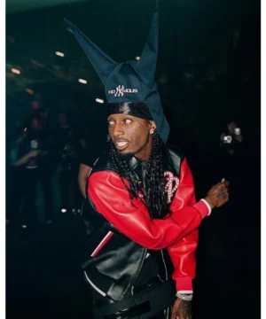 Heritage Pelle Pelle jacket worn by Playboi Carti in Vulture Listening edition with sleek fit and luxury craftsmanship