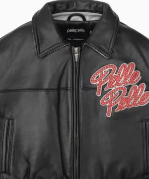 Pelle Pelle Soda Club jacket in black inspired by Mellow Rackz combining classic leather craftsmanship with modern celebrity fashion