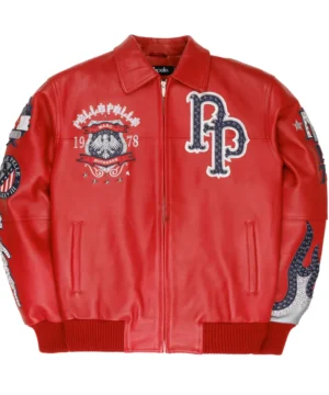 LiAngelo Ball Rolling Loud Pelle Pelle jacket in red showcasing a sleek fit and luxury streetwear aesthetics