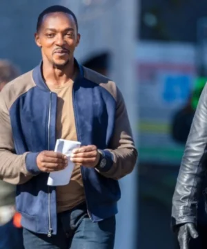 sam wilson the falcon and the winter soldier blue varsity jacket