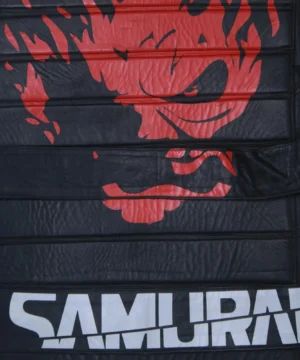 samurai logo on johnny silverhand black vest