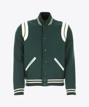 Tom Swift varsity jacket inspired by Tian Richards with timeless silhouette, quality craftsmanship, and contemporary pop culture fashion appeal