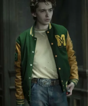 Tommy Milner Scary Stories to Tell in the Dark varsity jacket featuring classic letterman design, premium fabric, and modern TV-inspired streetwear style