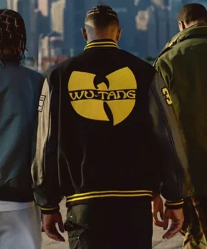 Wu-Tang themed Hart varsity jacket in black featuring premium stitching and versatile everyday wear appeal