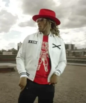 Men’s Future XO varsity white wool jacket for modern street fashion