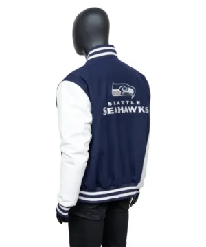 Men’s 50th Season Seattle Seahawks jacket with soft viscose lining and button‑front closure