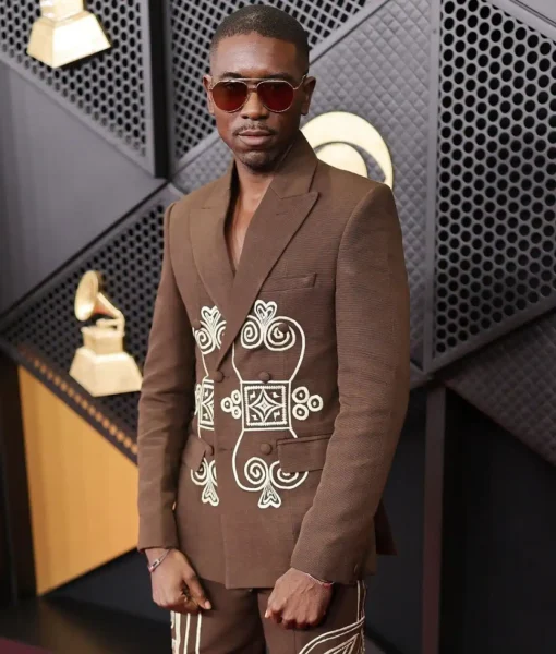 Ugo Mozie 68th Annual GRAMMY Awards blazer featuring sleek celebrity red carpet styling and tailored fit