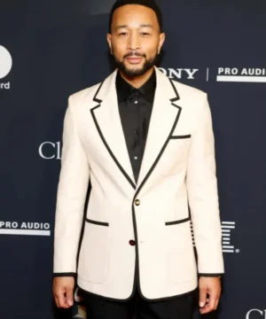 John Legend 68th GRAMMY Awards blazer featuring sleek red carpet style and celebrity-inspired tailoring