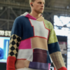Joe Burrow post-game press conference color-block hoodie, stylish NFL celebrity-inspired apparel