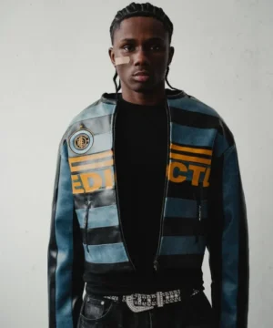 Adriano Dedictd leather jacket featuring sleek design and premium celebrity-inspired outerwear styling