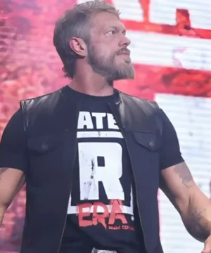 AEW Collision Adam Copeland vest featuring rugged black design with sleeveless cut and wrestler-inspired style