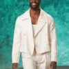 Aldis Hodge The Jennifer Hudson Show Season 4 white jacket men’s celebrity inspired fashion outerwear