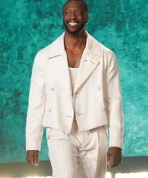 Aldis Hodge The Jennifer Hudson Show Season 4 white jacket men’s celebrity inspired fashion outerwear