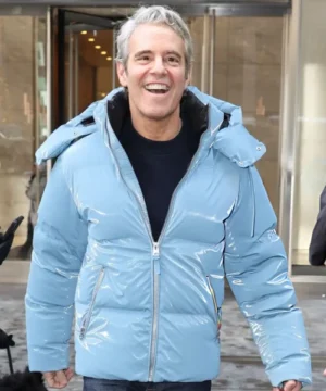 Andy Cohen NYC 2026 puffer jacket, stylish celebrity-inspired winter outerwear