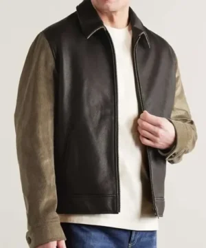 Sam Rockwell Argylle 2024 brown leather jacket with premium leather finish and modern cinematic outerwear appeal