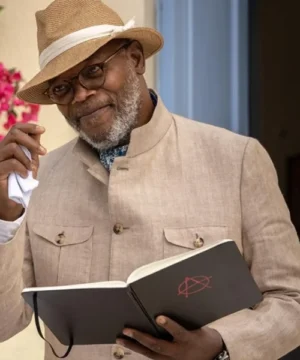 Samuel L. Jackson Argylle 2024 coat featuring a bold design and movie-inspired celebrity fashion look