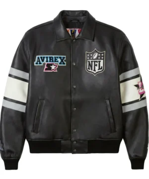 Avirex x Starter Super Bowl LX jacket featuring a bold varsity-inspired design with premium sportswear detailing